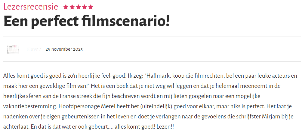 review alles komt goed